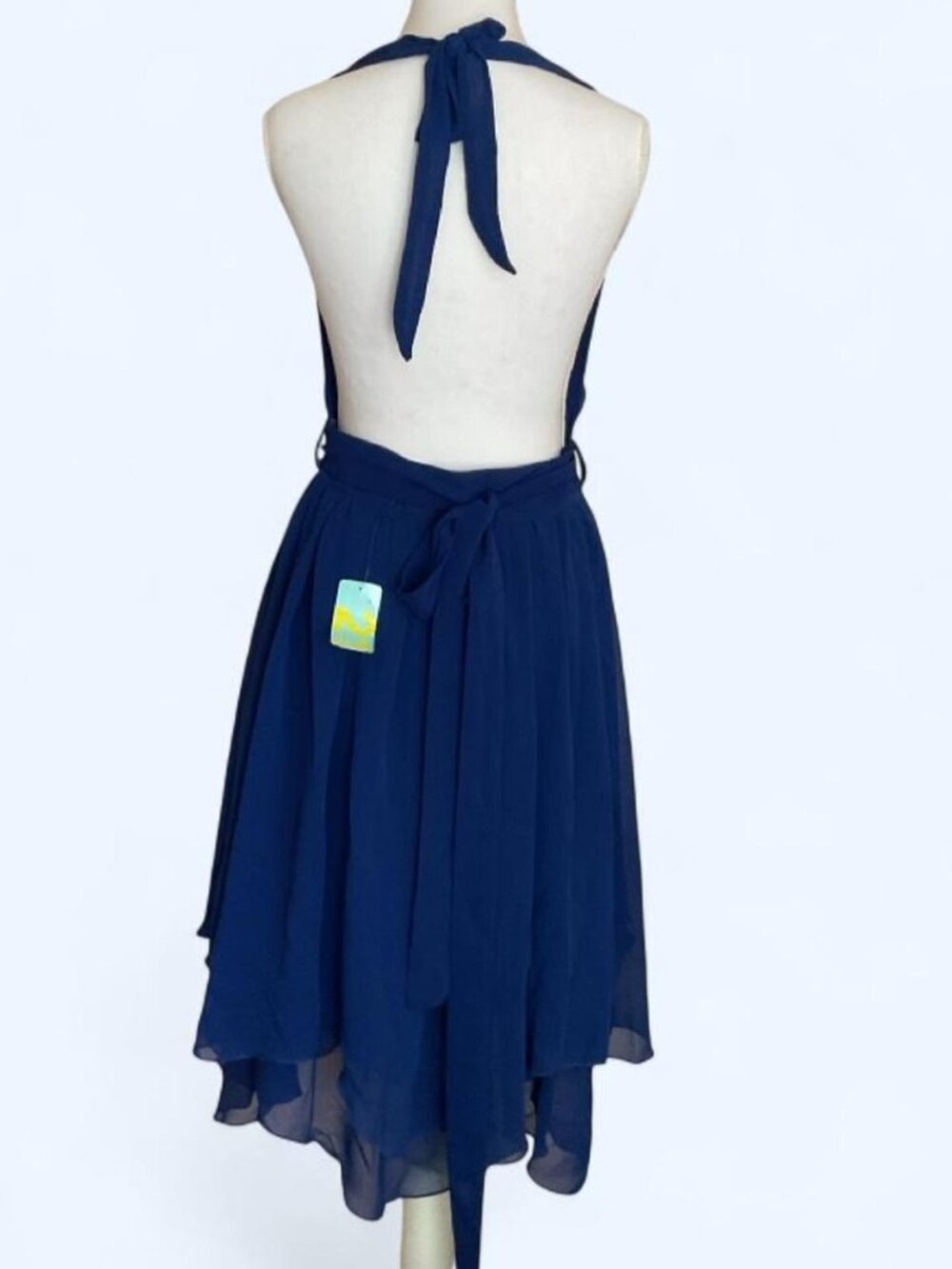Y2K Forever 21 Navy Blue Halter Neck Dress - Picture 2 of 3